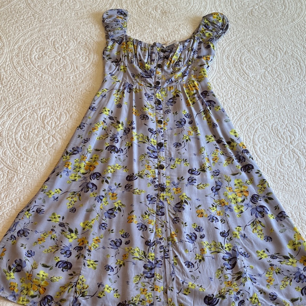 ASTR Bonjour Midi‎ Dress Long Women’s Medium Floral Flaws Milkmaid Cottagecore - Picture 8 of 17
